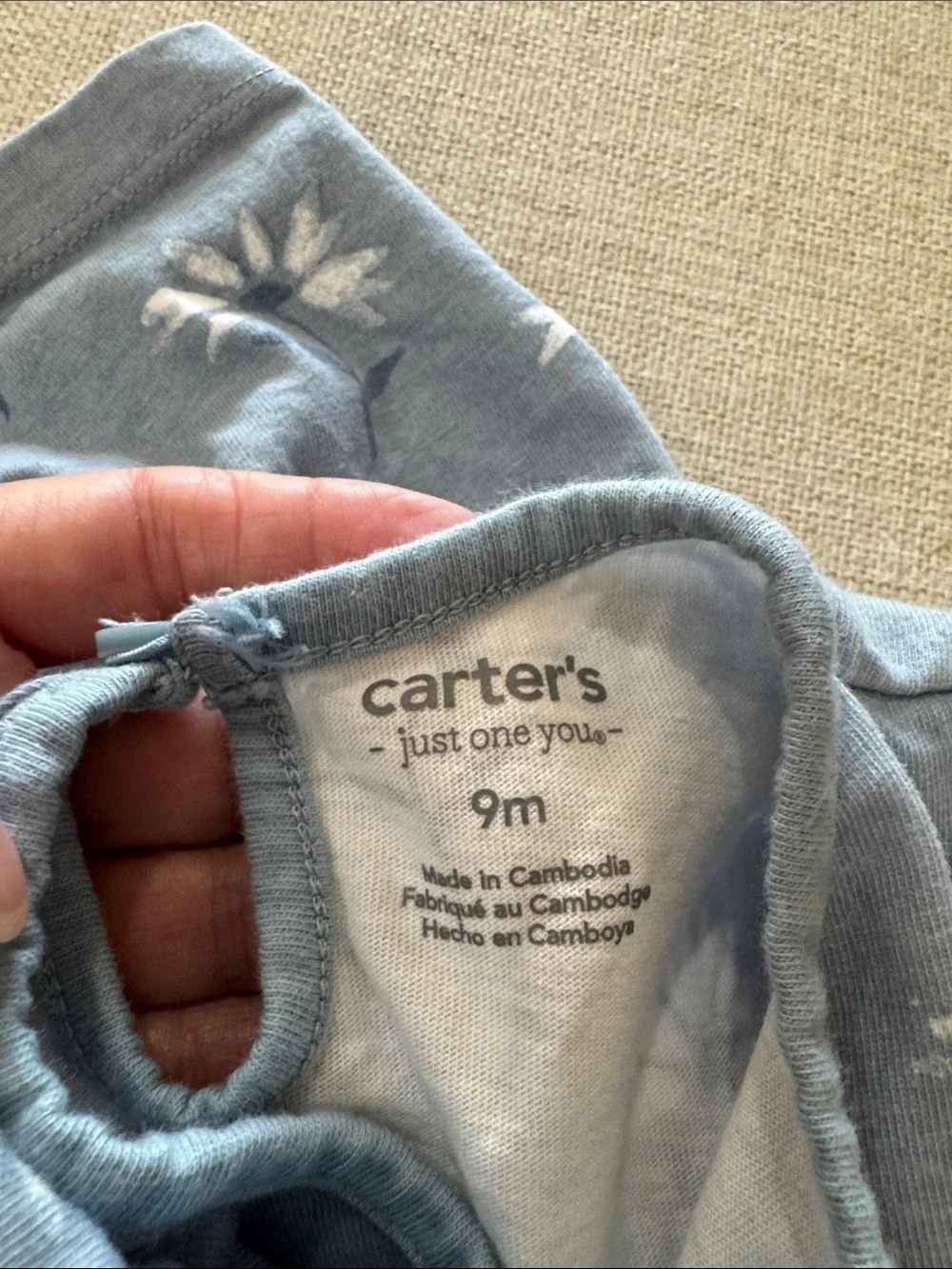 Carter's Light Blue Floral Short-Sleeve Girls' Dress